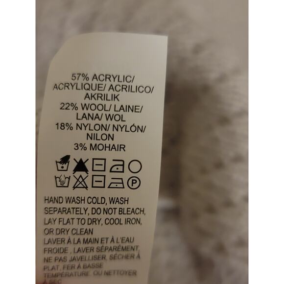 Lucky Brand Off White Alyssa Cowl Neck Side Button Womens Sweater XL Mohair Wool - Picture 5 of 5